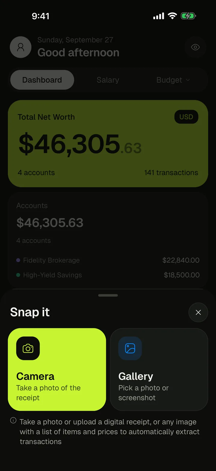 Scan · capture a receipt